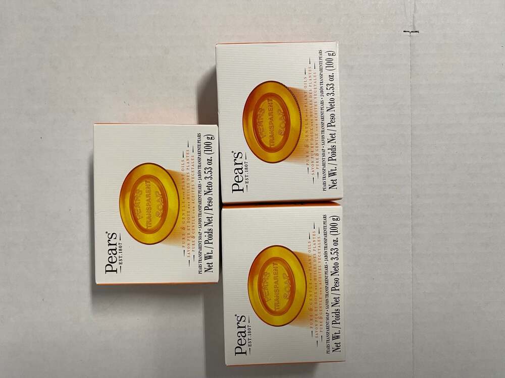 Lot of 3 Pears Transparent Glow Soap Bar with Natural Oils 3.53 oz